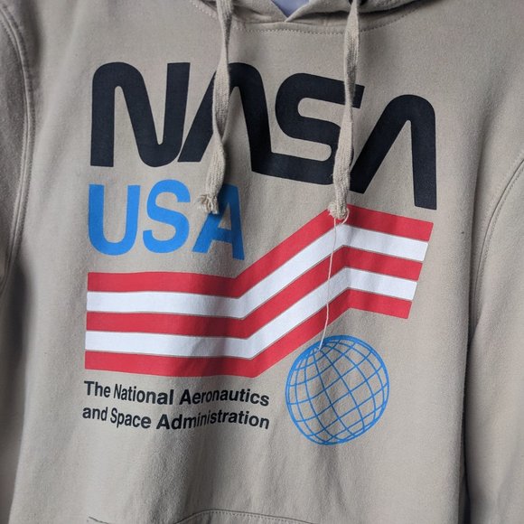 NASA USA Tan Pullover Hoodie Size Medium - Picture 8 of 9